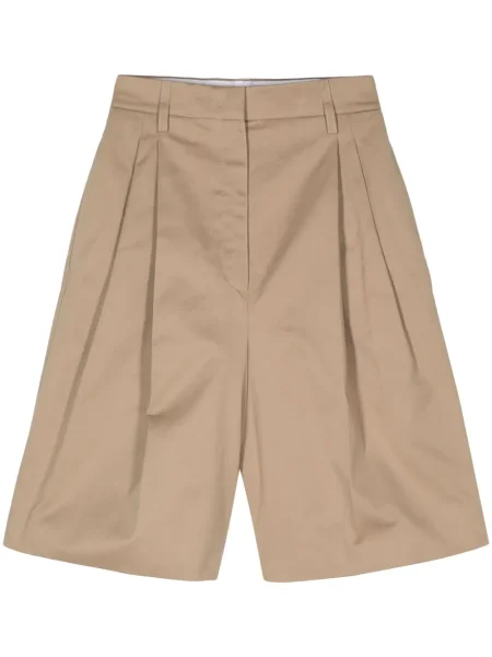 Pantaloni scurți Prada plisate maro