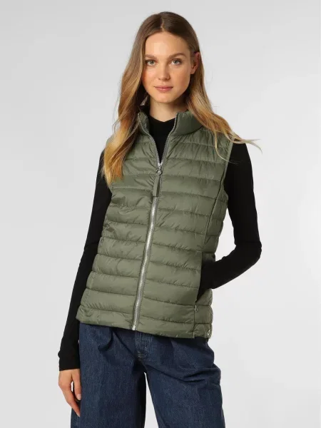 S.Oliver kamizelka pikowana Kobiety Sztuczne włókno jednolity 38 zielony
