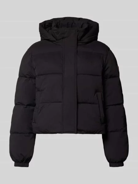 Kurtka pikowana o krótkim kroju z wpuszczanymi Guess Jeans czarna