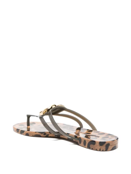 Șlapi Dolce & Gabbana cu imagine cu model leopard gri