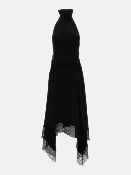 Rochie The Andamane din dantelă cu gât halter negru