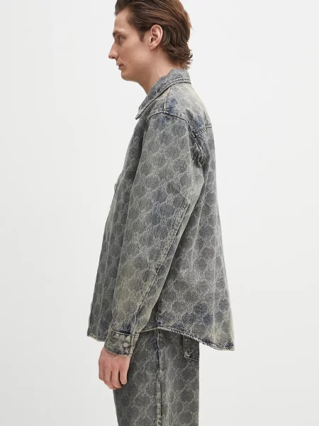 Πουκάμισο Daily Paper Shield Laser Denim Shirt ανδρικό μπλε