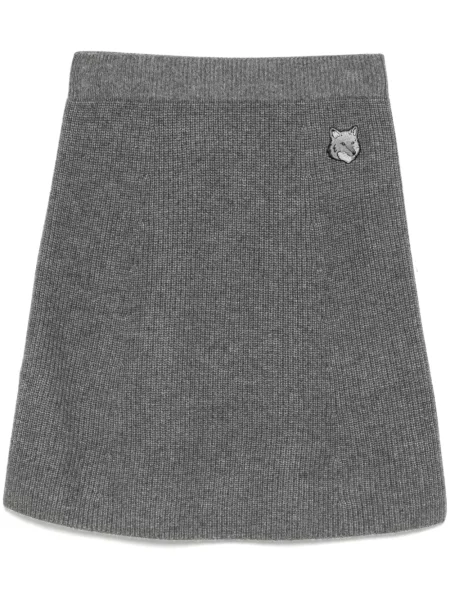 Fustă Maison Kitsune scurtă cu nervuri gri