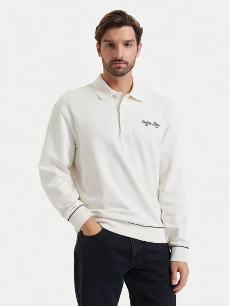 Calvin Klein Jeans mikina pánska s bavlnou biela