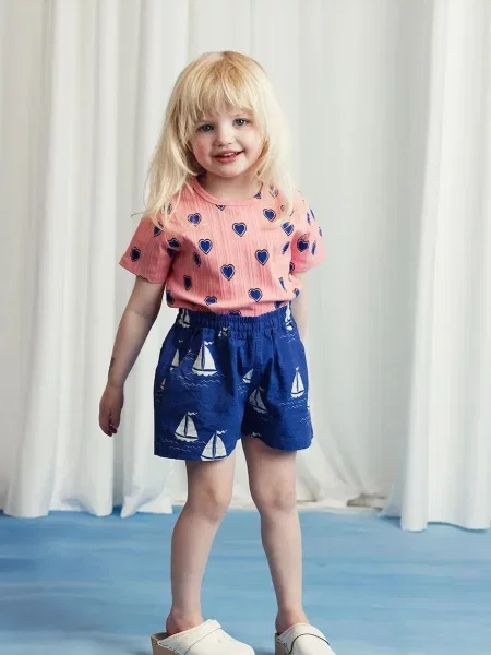 Mini Rodini Дитяча футболка Outlined hearts