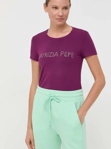 Patrizia Pepe majica za žene s viskozom ljubičasta