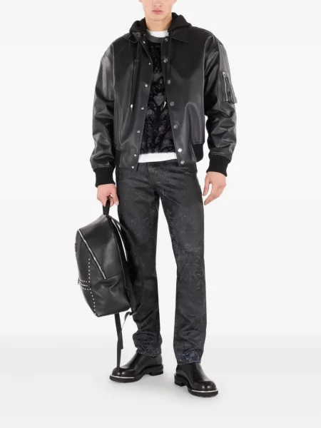 Geanta de piele Roberto Cavalli negru