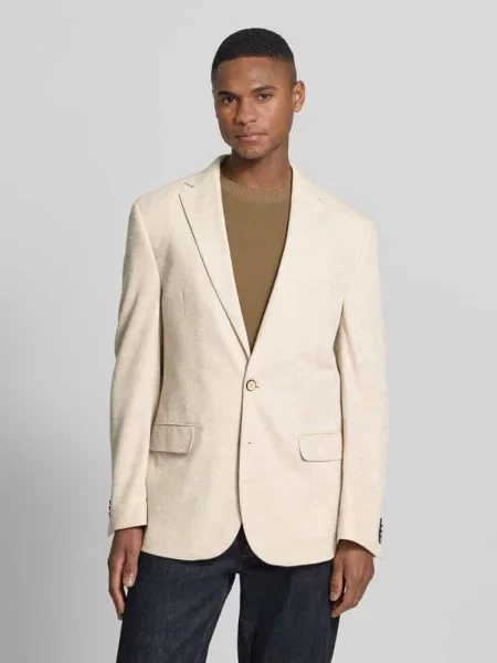 Marynarka Slim Fit na dwa z z patkami Mcneal beżowa