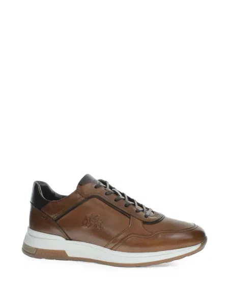 Sneakerși La Martina din piele maro