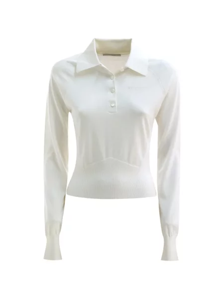 Tricou polo Givenchy de mătase alb