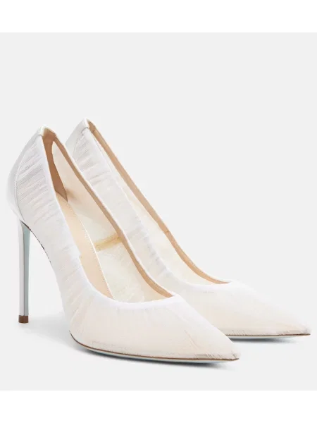 Pantofi cu toc Aquazzura din satin alb