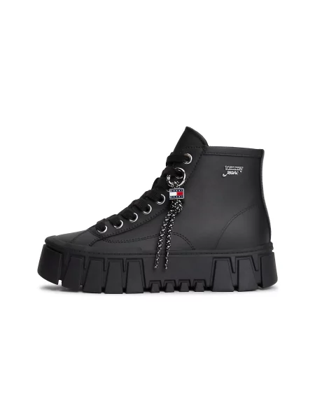 Tommy Jeans Ghete cu șireturi negru