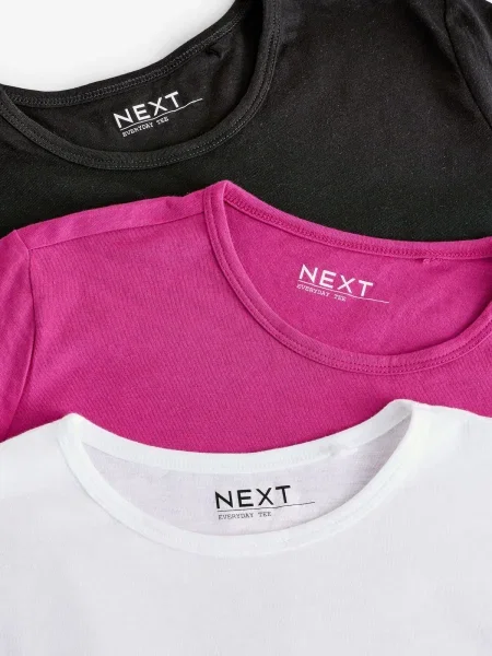 Next Tricou roz închis / negru alb