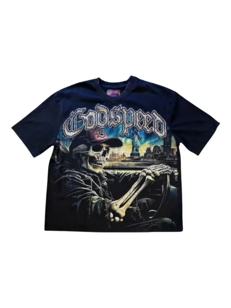Tricou Godspeed cu imagine negru