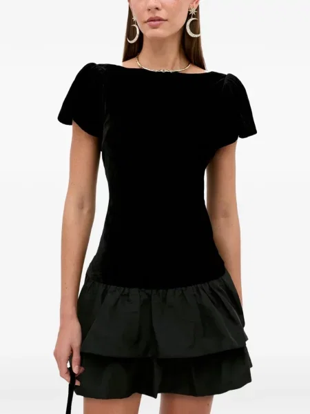 Rochie mini Rixo de catifea negru