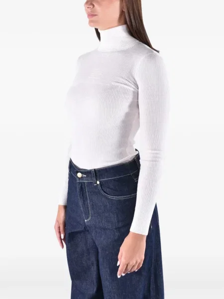 Pulover Elisabetta Franchi cu broderie alb