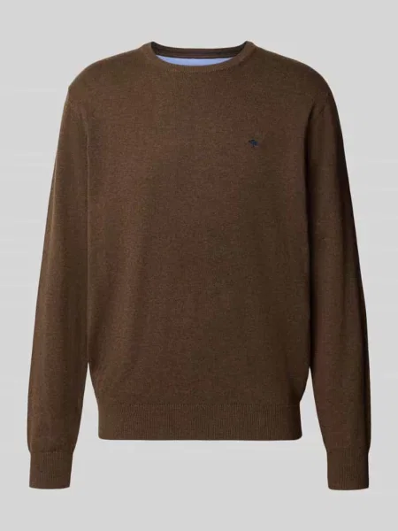 Sweter z dzianiny z czystej bawełny z wyhaftowanym logo Fynch-hatton