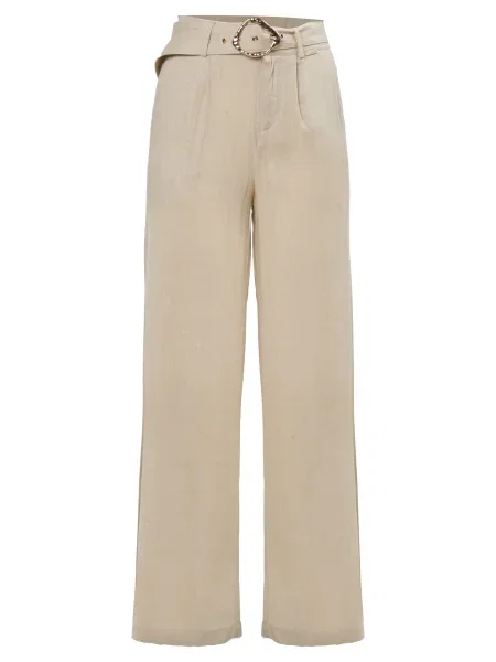 Influencer Kalhoty se sklady v pase tmavě béžová