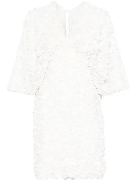 Szeroki rękaw sukienka mini Rotate Birger Christensen garniturowa biała