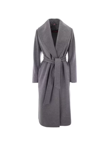 Gulerat cu centură palton Max Mara gri