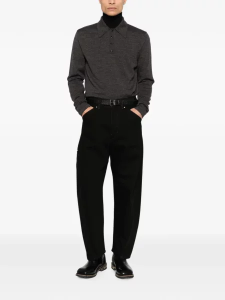 Lung tricou polo Lemaire gri