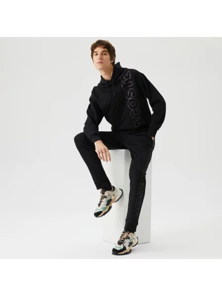 Спортивные штаны Lacoste с принтом черные