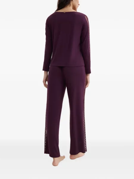 Lung top Aubade cu broderie violet