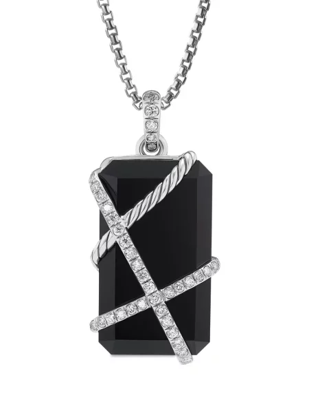 Diamant argint veritabil colier David Yurman plic argintiu