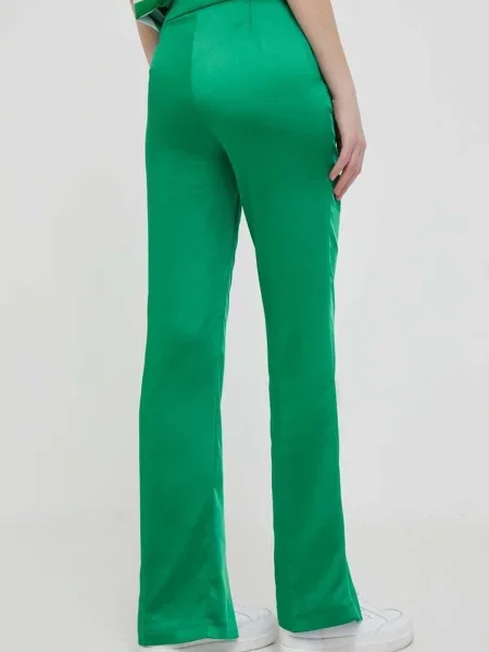 Kalhoty United Colors of Benetton jednoduché high waist zelená