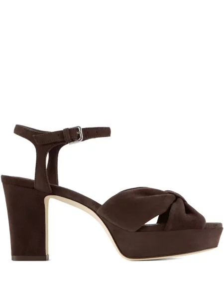 Sandale Jimmy Choo din piele de căprioară cu platformă maro