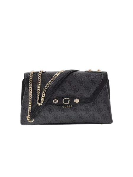 GUESS Geantă de umăr Lindsey Coal' negru