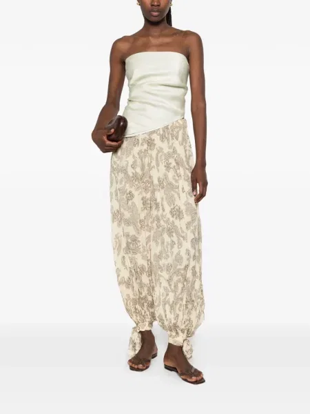 Pantaloni Hemant And Nandita cu imagine cu model paisley cu legături