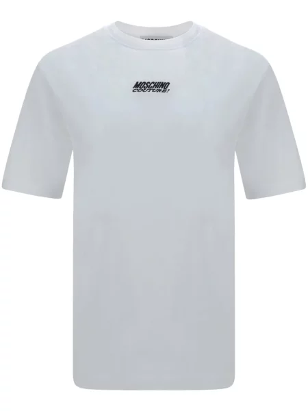 Tricou Moschino cu broderie alb