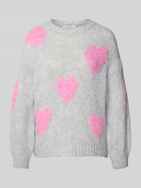 Sweter z dzianiny z okrągłym dekoltem model Zabaione