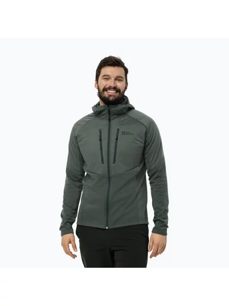 Jack Wolfskin péřová bunda Alpgrat Pro Ins Fz hedge green zelená