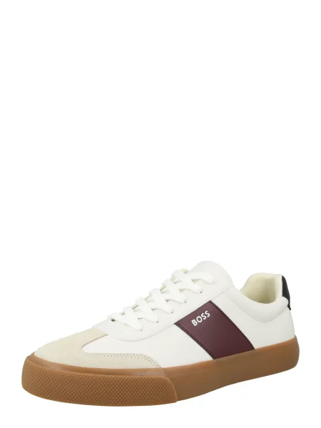 Sneakerși Boss din piele alb