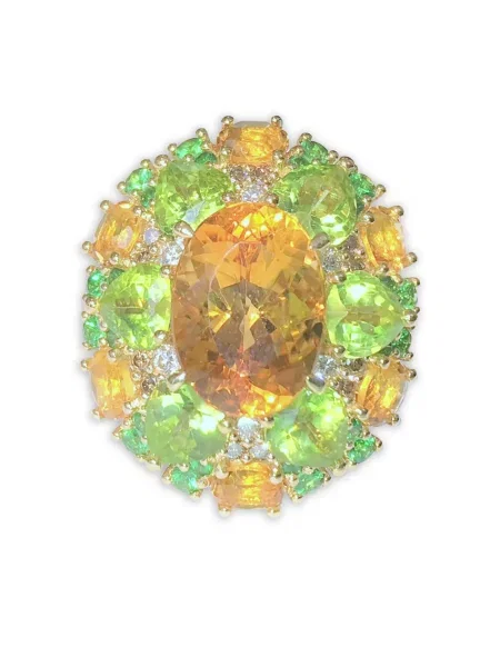 Inel Stefere cu strasuri galben