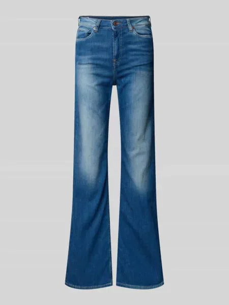 Jeansy z wysokim stanem z mieszanki bawełny model WILLA' Pepe Jeans niebieskie