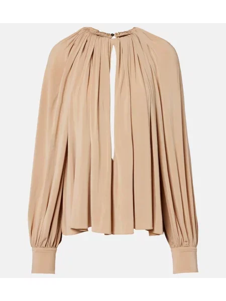 Top Ferragamo drapowany beżowy