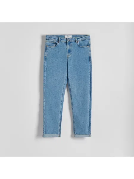 Reserved Jeansy boyfriend slim niebieski