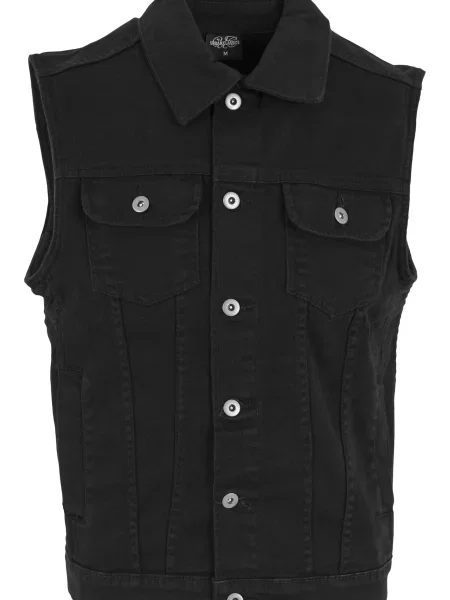 Urban Classics Brezrokavnik denim črn