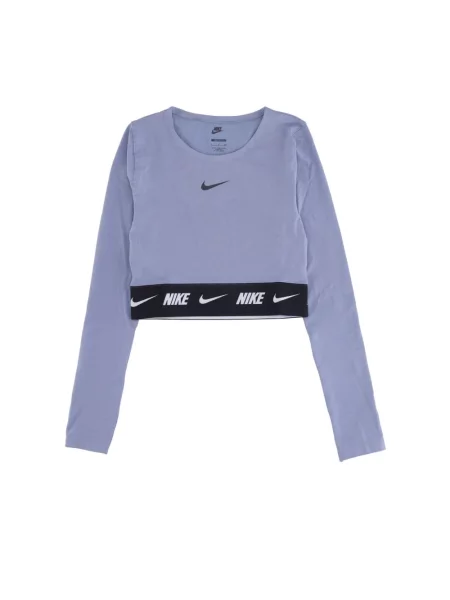 Top Nike z długim rękawem o skróconej długości fioletowy