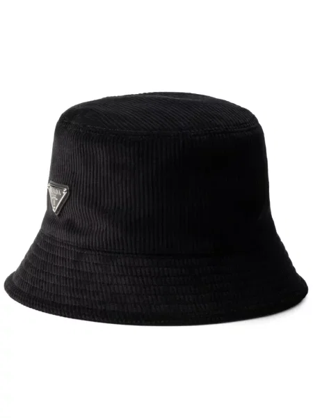 Pălărie Prada de catifea cord negru