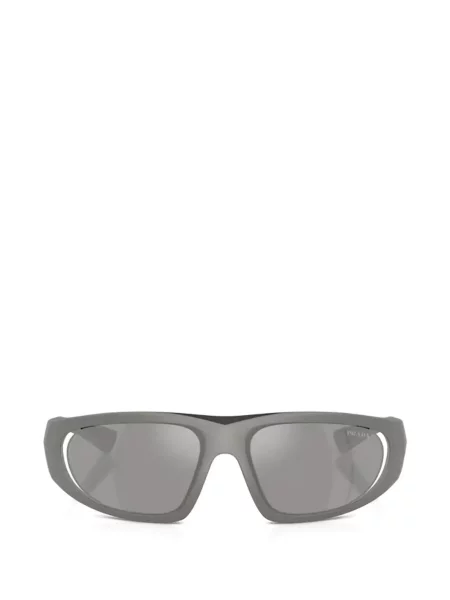 Ochelari de soare ovali Prada Linea Rossa gri