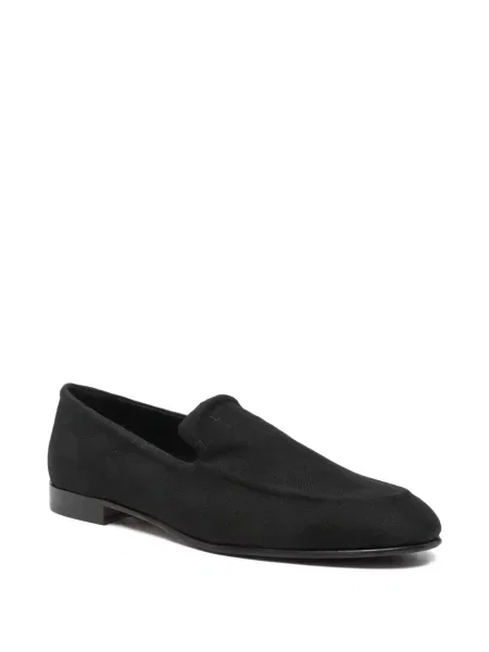 Pantofi loafer Canali cu model herringbone negru