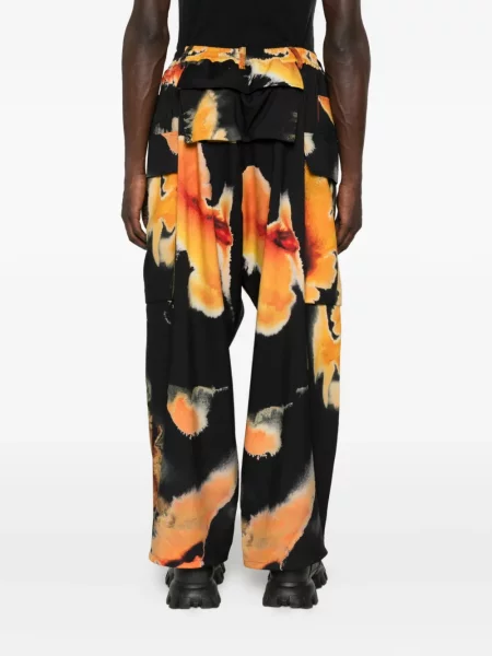 Pantaloni cargo Y-3 cu imagine cu imprimeu abstract negru