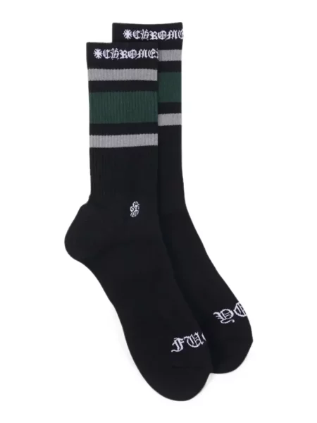 Șosete Chrome Hearts cu dungi cu imagine negru