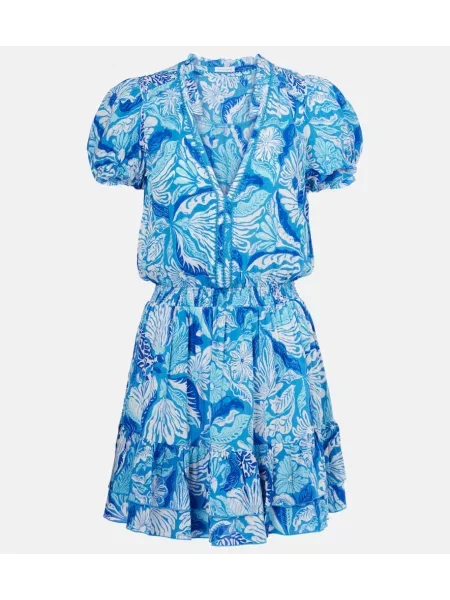 Rochie Poupette St Barth cu model floral albastru