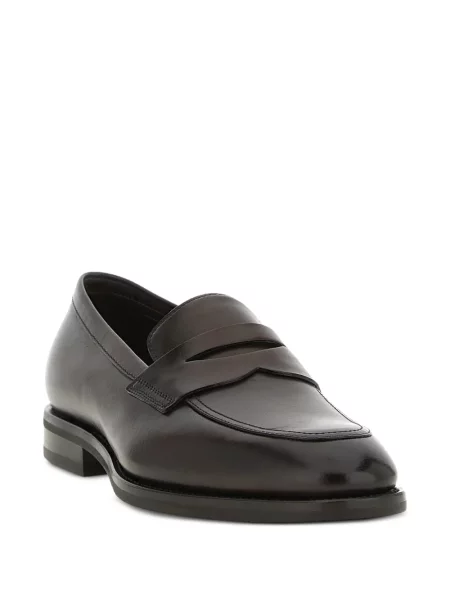 Pantofi loafer Santoni din piele maro