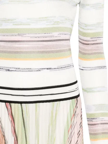 Rochie maxi Missoni cu dungi plisată de costum